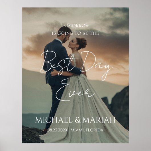 リハーサルディナーの前夜のエレガントな写真 ポスター (正面)