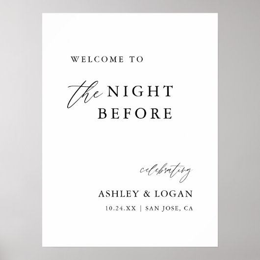 リハーサルディナーの前夜 ウェルカムサイン ポスター (正面)