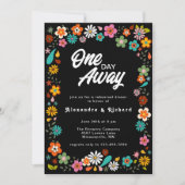 リハーサルディナーの70年代風花柄 招待状 (正面)