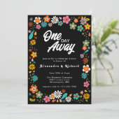 リハーサルディナーの70年代風花柄 招待状 (スタンド正面)