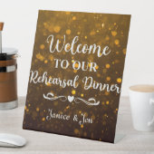 リハーサルディナーへようこそきらめく結婚。 台座サイン (インサイチュ)