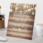 リハーサルディナーへようこそ素朴結婚。 台座サイン (インサイチュ)