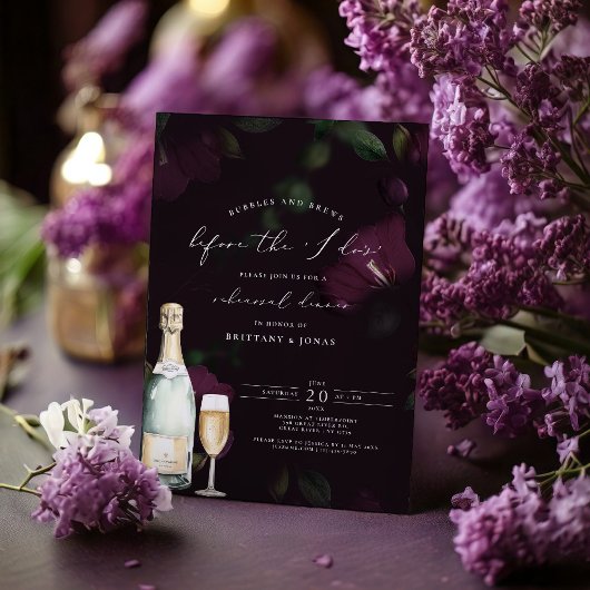 リハーサルディナーをする前のバブルとブリュース 招待状