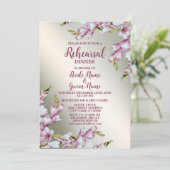 リハーサルディナーウェディングパーティピンクホワイトフローラ 招待状 (スタンド正面)