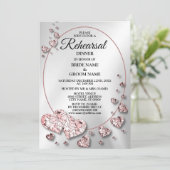 リハーサルディナーウェディングパーティーピンクピーチハート 招待状 (スタンド正面)