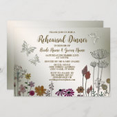 リハーサルディナーウェディングパーティーフカラフルァーラー 招待状 (正面/裏面)