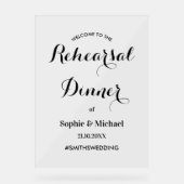 リハーサルディナーウェルカムエレガントな結婚式 アクリルサイン (正面)