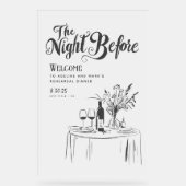 リハーサルディナーウェルカムサインハンドドローファンキード アクリルサイン (正面)