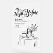 リハーサルディナーウェルカムサインハンドドローファンキード アクリルサイン (傾斜)