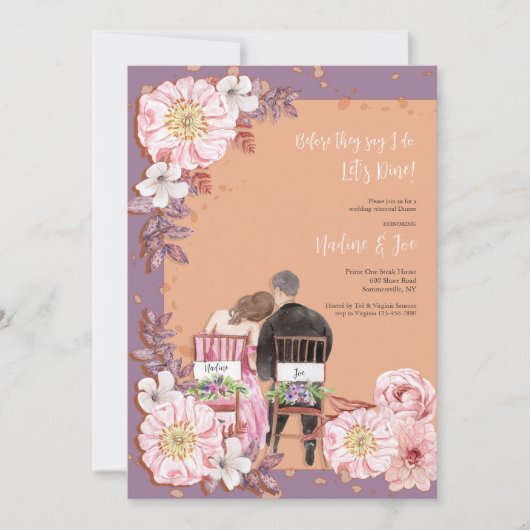 リハーサルディナーカップル招待状 招待状 (正面)