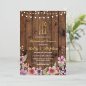 リハーサルディナーカトラリー金ゴールドライツウッド招待状 招待状 (スタンド正面)