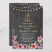 リハーサルディナーカトラリー金ゴールドライツチョーク招待状 招待状 (正面/裏面)