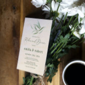 リハーサルディナーグリーンリーフベージュ紙 招待状