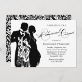 リハーサルディナーコートとネクタイ 招待状 (正面/裏面)