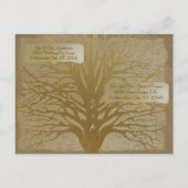 リハーサルディナーゴールデンオークツリー インビテーションポストカード (裏面)