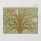 リハーサルディナーゴールデンオークツリー インビテーションポストカード (裏面)