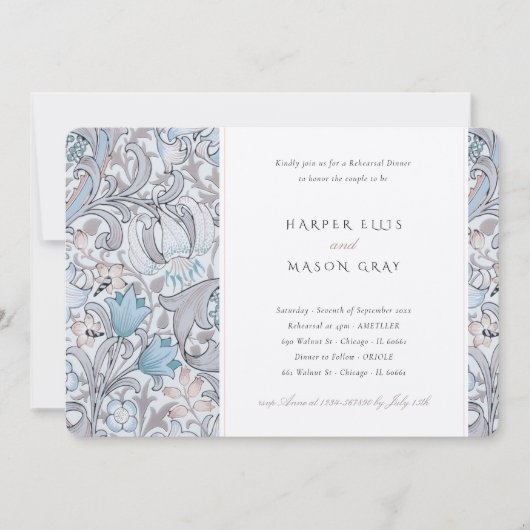 リハーサルディナーゴールデンリリーエレガントモリス 招待状 (正面)