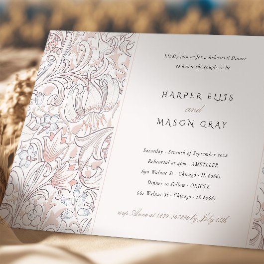 リハーサルディナーゴールデンリリーエレガントモリス 招待状