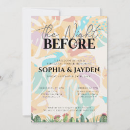 リハーサルディナーサボサボトロピカルパームツリーデザート 招待状