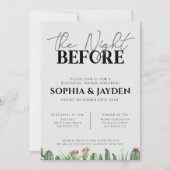 リハーサルディナーサボテン水の色のセージ庭園 招待状 (正面)