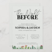 リハーサルディナーサボテン水の色のセージ庭園 招待状 (正面/裏面)