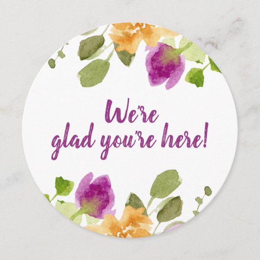 リハーサルディナーサンキューカードパープル開花 招待状 (正面)