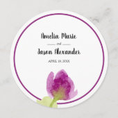 リハーサルディナーサンキューカードパープル開花 招待状 (裏面)