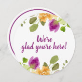 リハーサルディナーサンキューカードパープル開花 招待状 (正面/裏面)