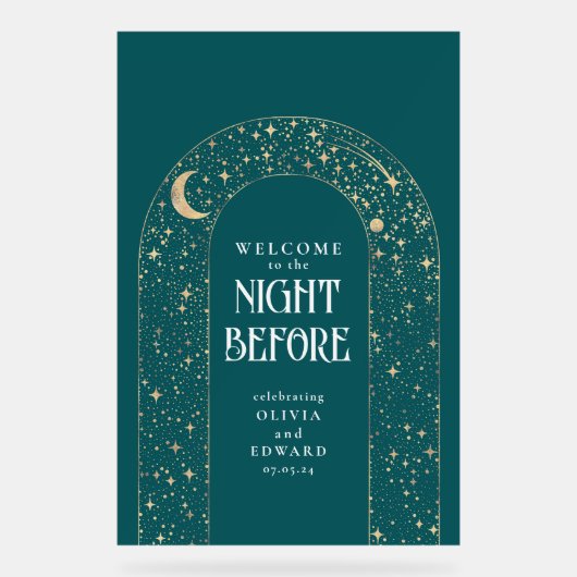 リハーサルディナーシテリアティール(緑がかった色)歓迎 アクリルサイン (正面)