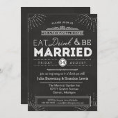 リハーサルディナーシャルボードアールデコ | 食べ飲む 招待状 (正面/裏面)