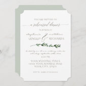 リハーサルディナーシンプルミニマリスモダントの葉 招待状 (正面/裏面)