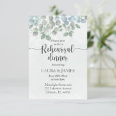 リハーサルディナーセージグリーンユーカリ招待状 招待状 (スタンド正面)