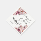 リハーサルディナーダスティピンクボホフローラ結婚ズ スタンダードカクテルナプキン (角)