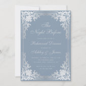 リハーサルディナーダスティブルーフェイクシルバーヴィンテージ 招待状 (正面)