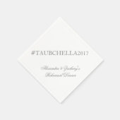 リハーサルディナーハッシュタグナプキンズグレーとホワイト スタンダードカクテルナプキン (角)