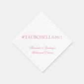 リハーサルディナーハッシュタグナプキンズピンク&ホワイト スタンダードカクテルナプキン (角)