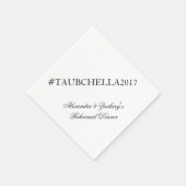 リハーサルディナーハッシュタグナプキンズブラック&ホワイト スタンダードカクテルナプキン (角)