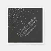 リハーサルディナーハッシュタグ結婚の紙ナプキンス スタンダードカクテルナプキン (正面)