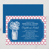 リハーサルディナーハニカムメイソンジャーワイルドフラワーズ 招待状 (正面/裏面)