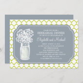 リハーサルディナーハニカムメイソンジャー ワイルドフラワーズ 招待状 (正面/裏面)
