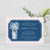 リハーサルディナーハニカムメイソン瓶ワイルドフラワー 招待状 (スタンド正面)