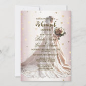 リハーサルディナーバラウィンターウェディングブライトゴールデン 招待状 (正面)