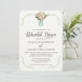 リハーサルディナーバラフローラメイソンジャータイポグラフィ 招待状 (スタンド正面)