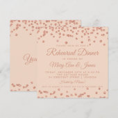 リハーサルディナーバラ金ゴールドグリッター紙吹雪赤面 招待状 (正面/裏面)