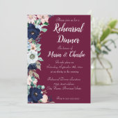 リハーサルディナーバーグニューエレガント花模様 招待状 (スタンド正面)