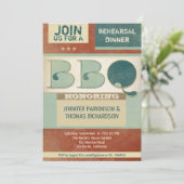 リハーサルディナーバーベキューヴィンテージパーティの招待状 招待状 (スタンド正面)