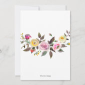 リハーサルディナーパステルウォーターカラーフラワーズ 案内状 (裏面)