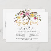 リハーサルディナーパステルウォーターカラーフラワーズ 案内状 (正面/裏面)