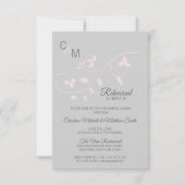 リハーサルディナーパステルバラピンクグレイ結婚ズ 招待状 (正面)