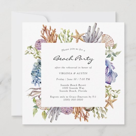 リハーサルディナーパーティの招待状 招待状 (正面)